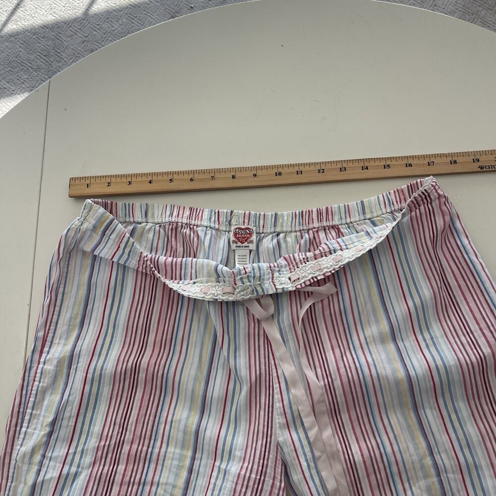 Lucky Brand Women SZ XL Pajama Lounge Pants Cotton Striped Drawstring FLAW - Picture 8 of 14